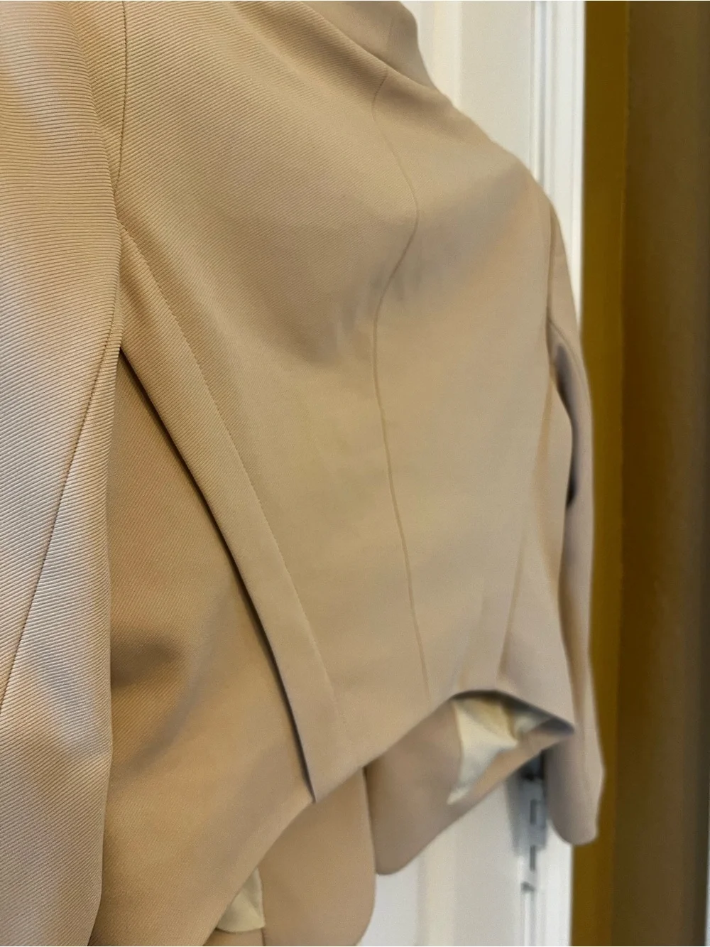 ZAC Zac Posen Cropped Blazer in Light Beige, Size 0